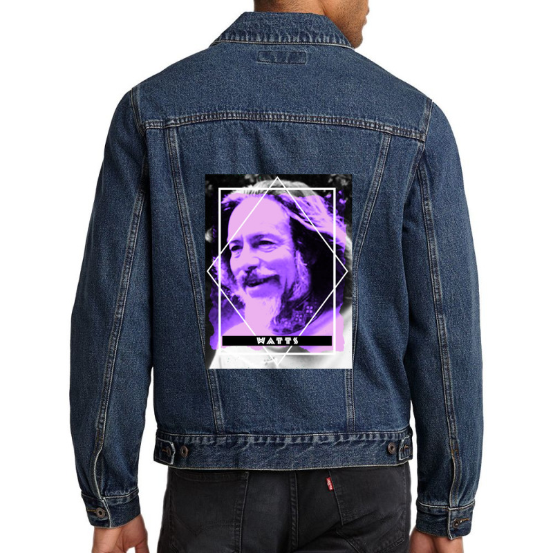 Alan Watts Glitch Aesthetic Men Denim Jacket | Artistshot