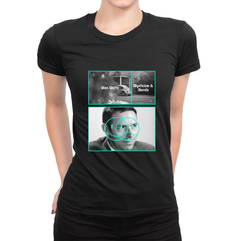 Alan Watts Mysticism And Morals Ladies Fitted T-Shirt by dinginsenter | Artistshot