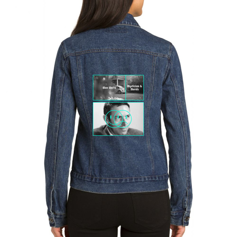 Alan Watts Mysticism And Morals Ladies Denim Jacket by dinginsenter | Artistshot