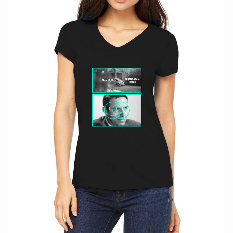 Alan Watts Mysticism And Morals Women's V-Neck T-Shirt by dinginsenter | Artistshot