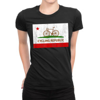 California Cycling Republic Flag   Bicycle Cycling Inspired T Shirt Ladies Fitted T-shirt | Artistshot