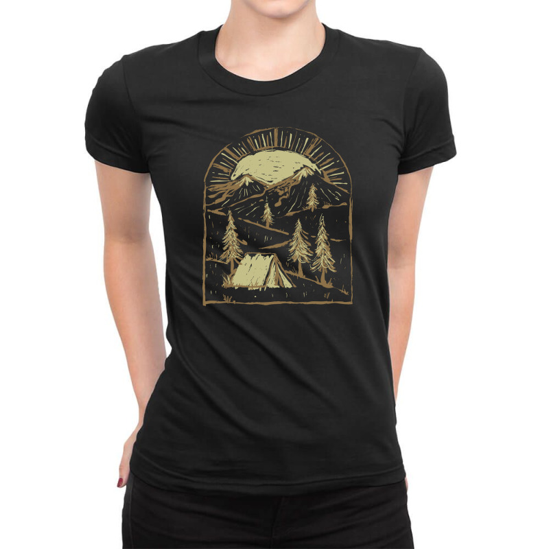 Camping Ladies Fitted T-Shirt by Quilimo | Artistshot