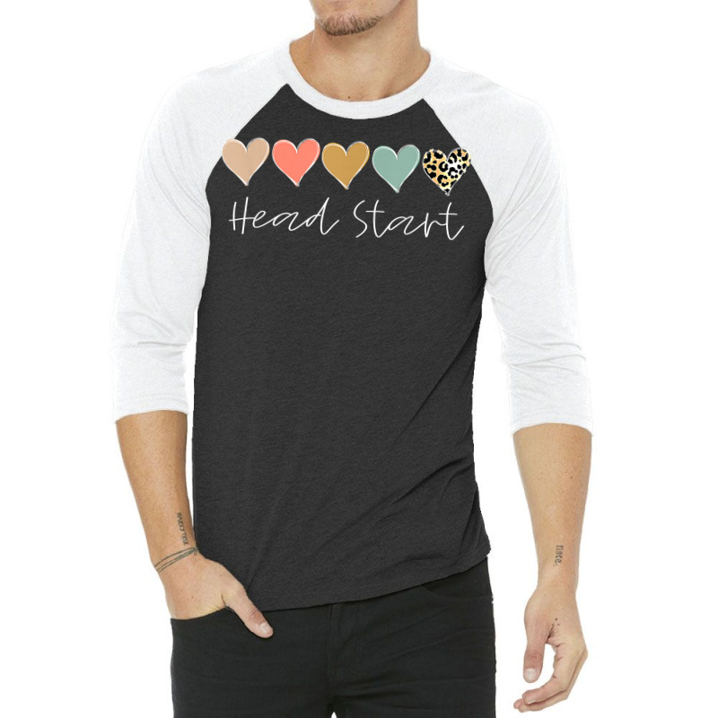 Leopard Hearts Teacher Student, Head Start Back To School T Shirt 3/4 Sleeve Shirt by aryanahjerich | Artistshot