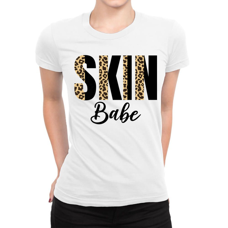 Skin Babe Leopard Skin Esthetician Skin Lover Skincare Premium T Shirt Ladies Fitted T-shirt | Artistshot