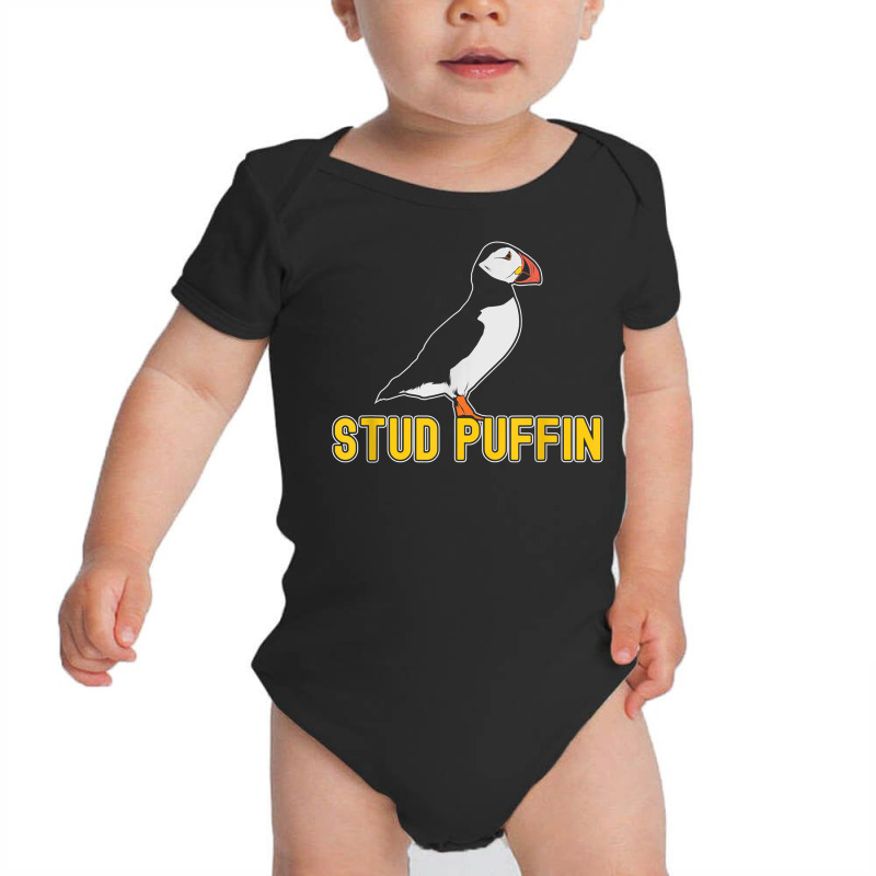 Stud Puffin Birthday Seabird Muffin Arctic Style Animals T Shirt Baby Bodysuit by shoaibmolleda | Artistshot