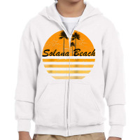 Solana Beach California Retro Tshirt 70's Throwback Surf Raglan Baseba Youth Zipper Hoodie | Artistshot