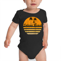 Solana Beach California Retro Tshirt 70's Throwback Surf Raglan Baseba Baby Bodysuit | Artistshot