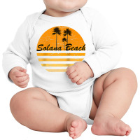 Solana Beach California Retro Tshirt 70's Throwback Surf Raglan Baseba Long Sleeve Baby Bodysuit | Artistshot