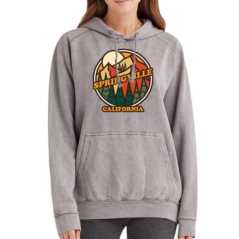 Vintage Springville, California Mountain Hiking Souvenir Pri Long Slee Vintage Hoodie | Artistshot