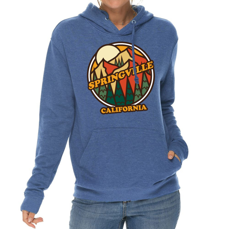 Vintage Springville, California Mountain Hiking Souvenir Pri Long Slee Lightweight Hoodie | Artistshot