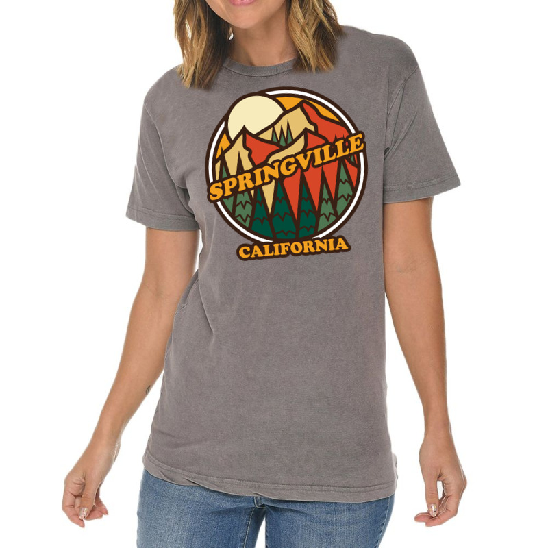 Vintage Springville, California Mountain Hiking Souvenir Pri Long Slee Vintage T-shirt | Artistshot