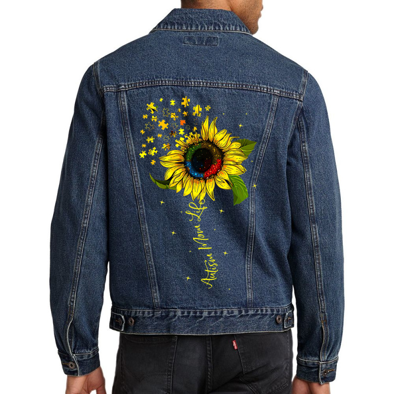 Autism Mom Life Sunflower Autism Awareness Kindness Men Denim Jacket by mrlee | Artistshot