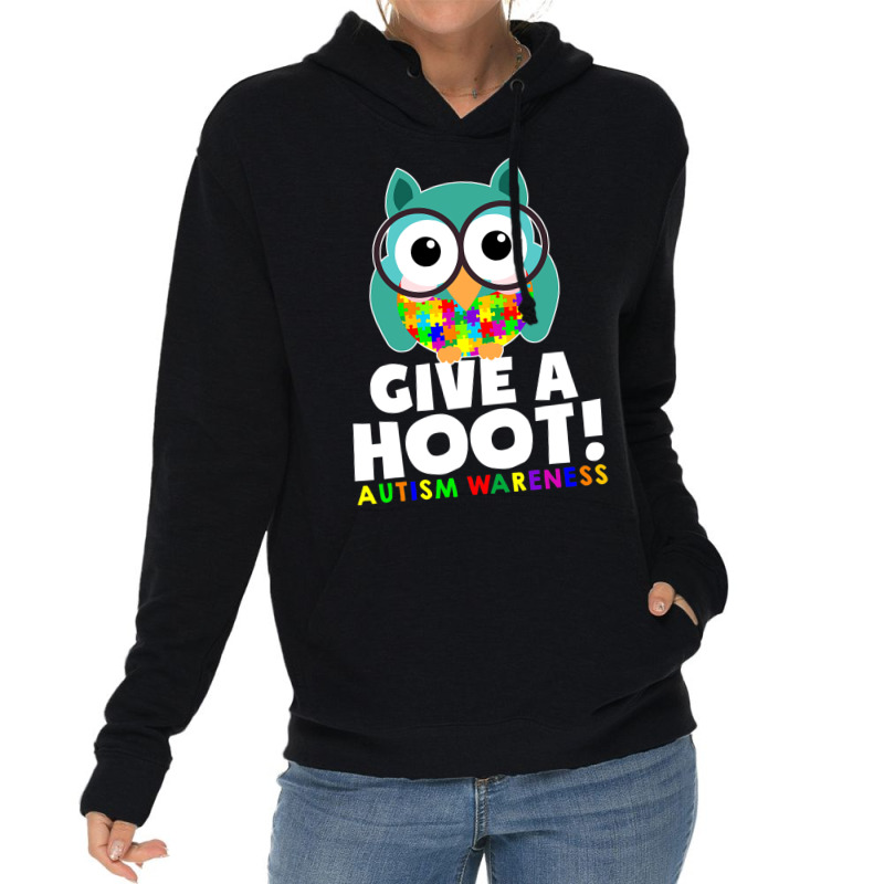 Autism Owl Give A Hoot Autism Awareness Lightweight Hoodie by mrlee | Artistshot