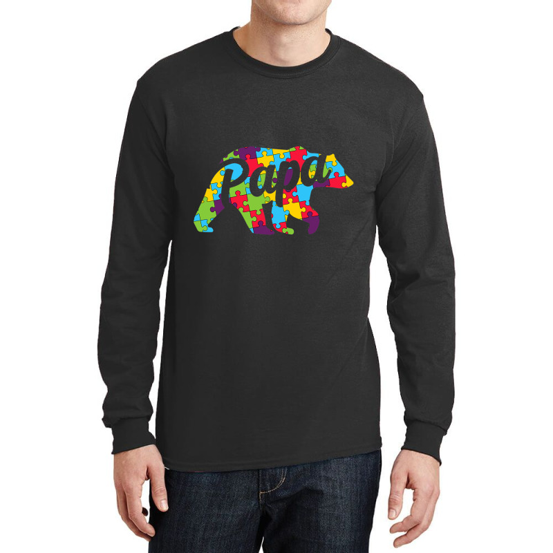 Autism Papa Bear Autism Awareness Long Sleeve Shirts by mrlee | Artistshot