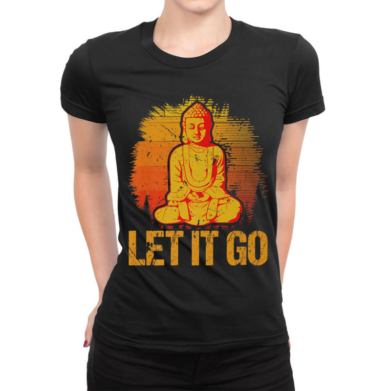 Buddhism Buddha Meditate Ladies Fitted T-Shirt by criticizematter | Artistshot