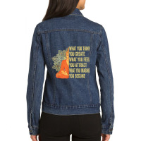 Buddhism Buddha Meditation Law Of Attraction Ladies Denim Jacket | Artistshot