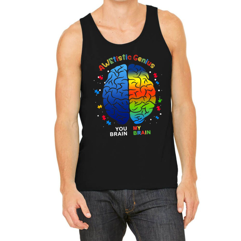 Awetistic Genius Support Autism Awareness Month Tank Top by mrlee | Artistshot