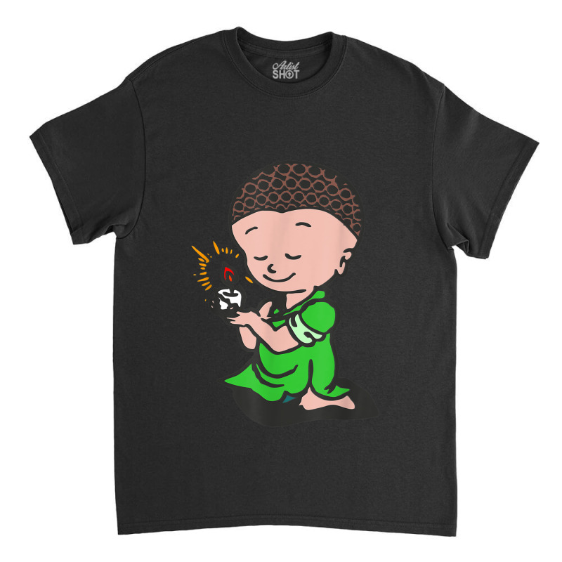 Buddhism Buddha Monk Namaste Show Happiness Happy Laughing Smiling Classic T-shirt | Artistshot