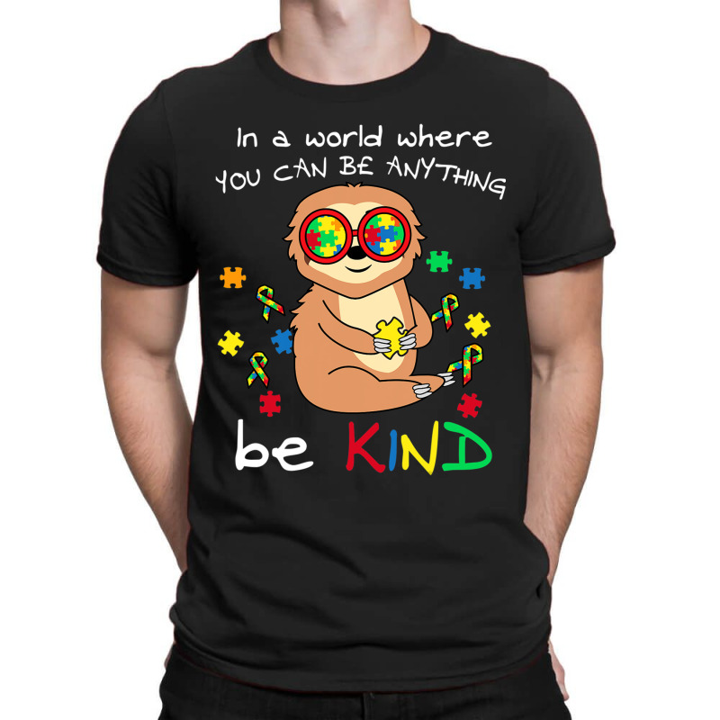 Be Kind Sloth Puzzle Piece Cool Autism Awareness T-Shirt by mrlee | Artistshot