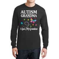 Butterfly Autism Grandma I Love My Grandson Awareness Long Sleeve Shirts | Artistshot