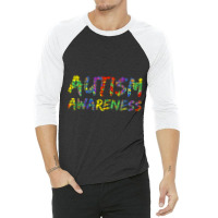 Colorful Autism Puzzle Piece Funny 3/4 Sleeve Shirt | Artistshot