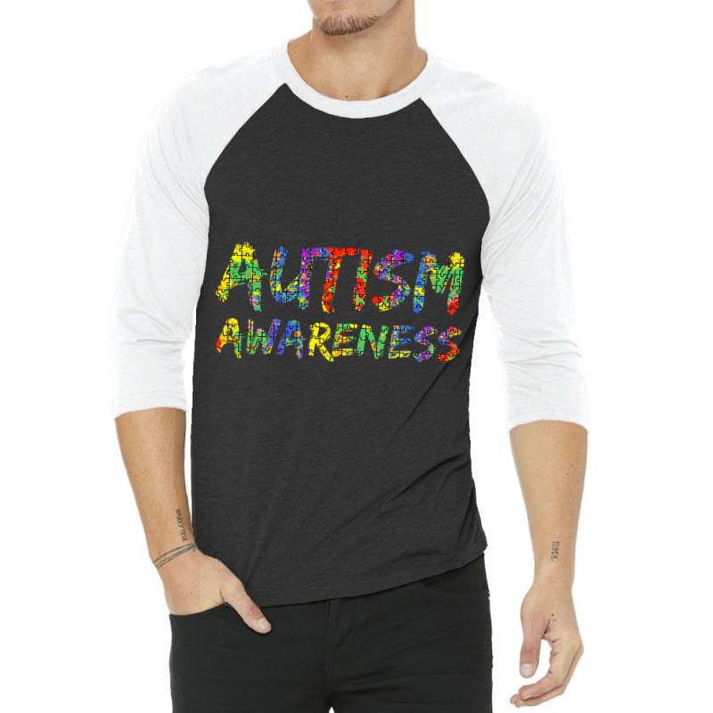 Colorful Autism Puzzle Piece Funny 3/4 Sleeve Shirt by mrlee | Artistshot