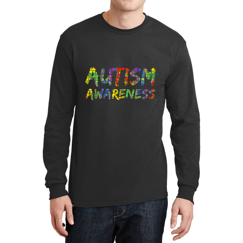 Colorful Autism Puzzle Piece Funny Long Sleeve Shirts by mrlee | Artistshot