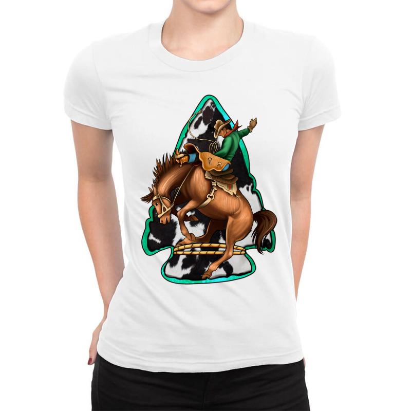 Bucking Bronco Arrowhead Ladies Fitted T-Shirt by Jasminsmagicworld | Artistshot