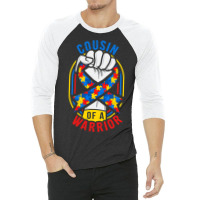 Cousin Of A Warrior Autism Awareness Matching 3/4 Sleeve Shirt | Artistshot