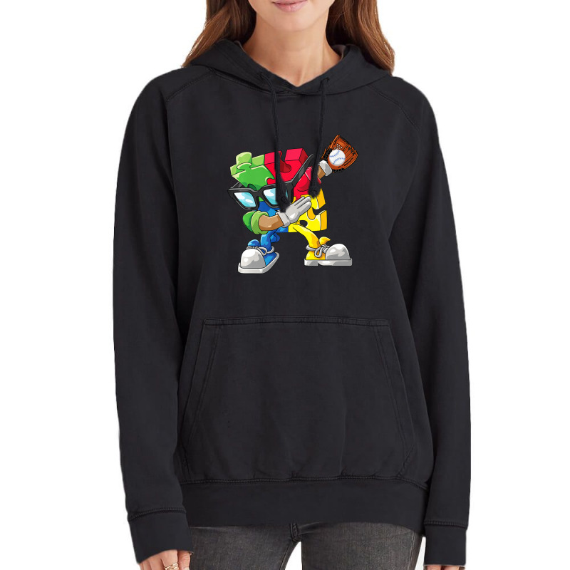 Dabbing Baseball Puzzle Piece Autism Awareness Vintage Hoodie by mrlee | Artistshot