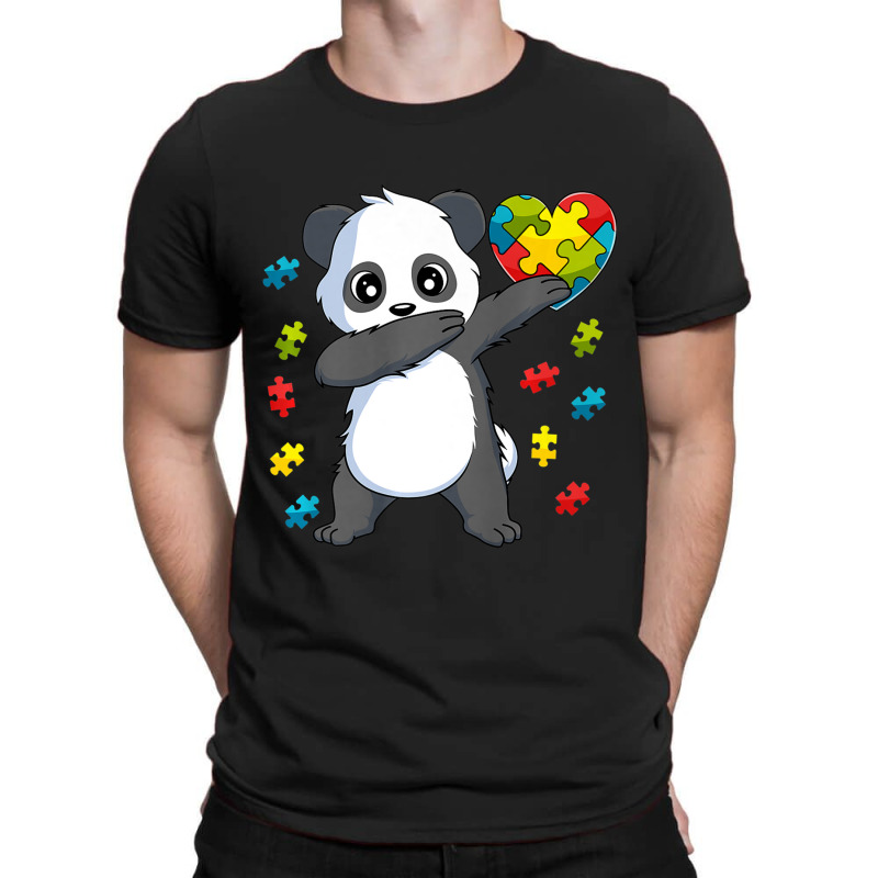 Dabbing Panda Puzzle Piece Autism Awareness T-Shirt by mrlee | Artistshot