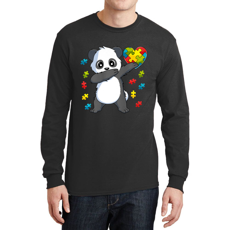 Dabbing Panda Puzzle Piece Autism Awareness Long Sleeve Shirts by mrlee | Artistshot