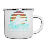 Piano Retro Wave Futurism 80s Sunset Pianist Musician T Shirt Camper Cup | Artistshot