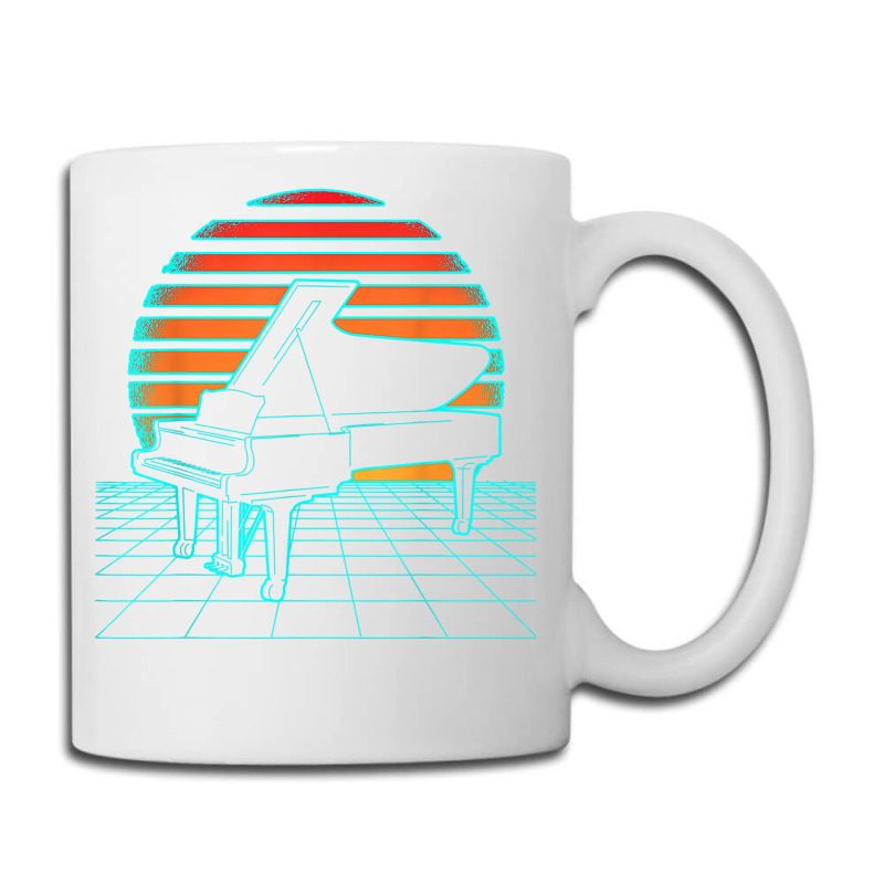 Piano Retro Wave Futurism 80s Sunset Pianist Musician T Shirt Coffee Mug | Artistshot