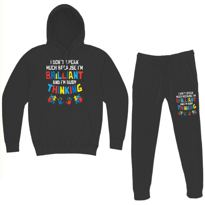 Don't Speak Much Busy Thinking Autism Awareness Hoodie & Jogger set by mrlee | Artistshot