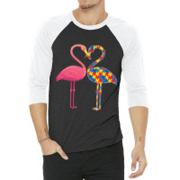 Flamingo Autism Awareness 3/4 Sleeve Shirt | Artistshot