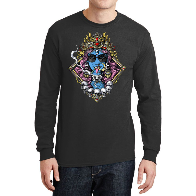 Buddhism Kali Hindu Goddess Hinduism Deity God Spiritual Zen Gothic Long Sleeve Shirts by criticizematter | Artistshot