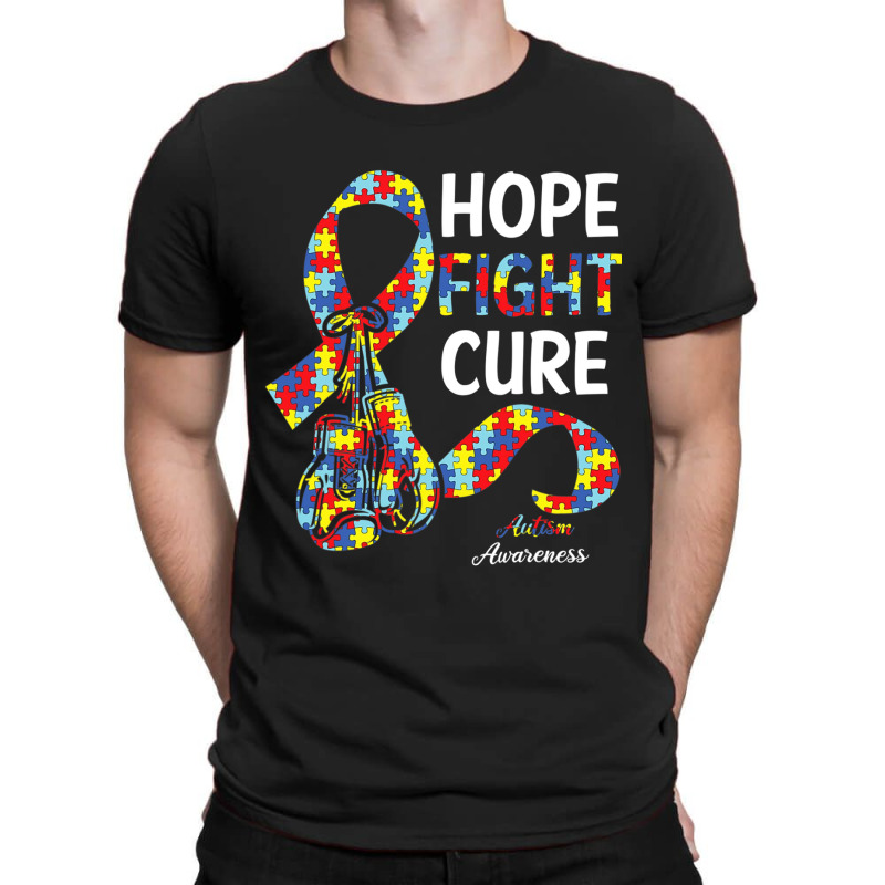 Hope Fight Cure Puzzle Pieces Ribbon Autism Awareness T-Shirt by mrlee | Artistshot