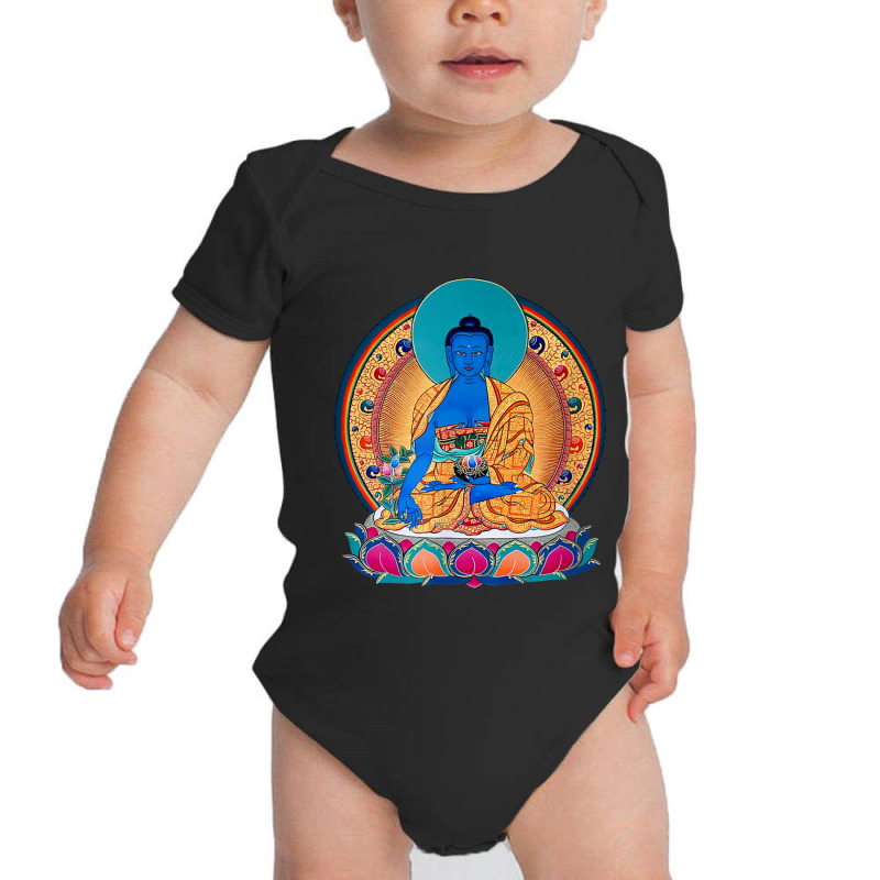 Buddhism Medicine Buddha Healing Mantra Tibetan Buddhist Yoga 455 Baby Bodysuit by criticizematter | Artistshot