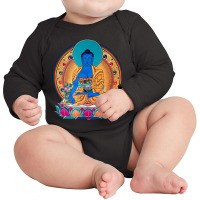 Buddhism Medicine Buddha Healing Mantra Tibetan Buddhist Yoga 455 Long Sleeve Baby Bodysuit | Artistshot