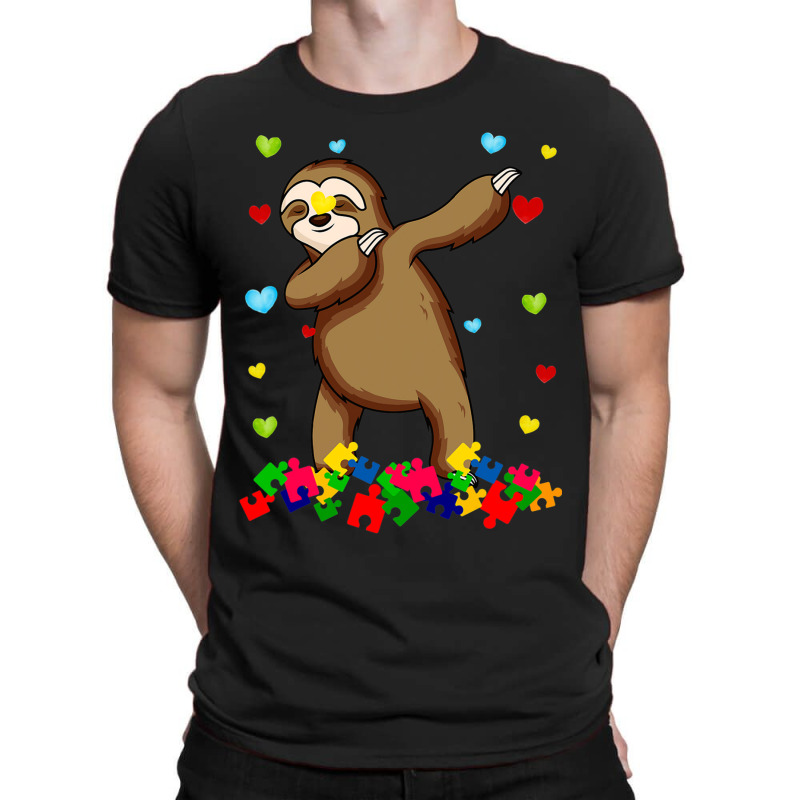 Sloth Dabbing Autism Awareness Autistic T-Shirt by mrlee | Artistshot