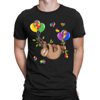 Sloth Ribbon Heart Puzzle Autism Awareness T-shirt | Artistshot