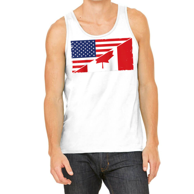 Canada Flag And Usa Flag Roots Canadian Ancestry American Raglan Baseb Tank Top by James William | Artistshot