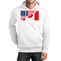 Canada Flag And Usa Flag Roots Canadian Ancestry American Raglan Baseb Unisex Hoodie | Artistshot