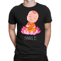 Buddhism Smile Baby Buddha On A Lotus Flower Yoga T-shirt | Artistshot