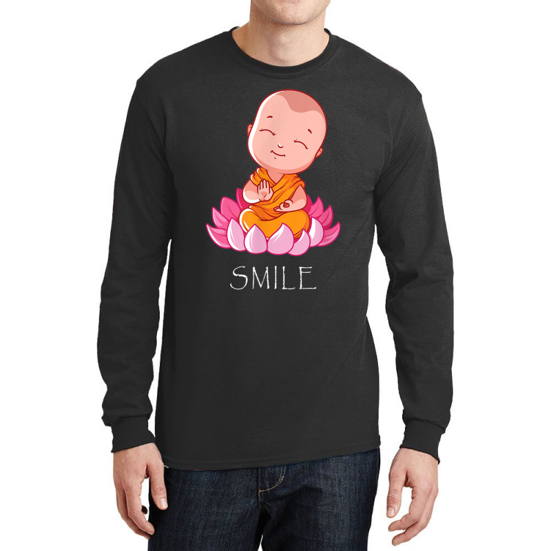 Buddhism Smile Baby Buddha On A Lotus Flower Yoga Long Sleeve Shirts | Artistshot