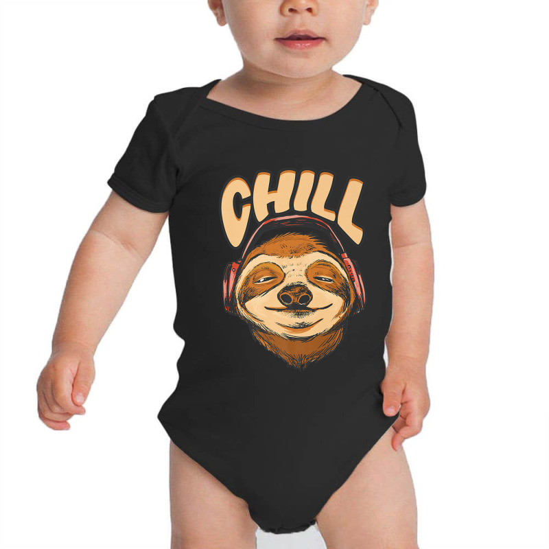 Sloth Chill Earphones Sloth Slow Animal Sloth Baby Bodysuit by urethrapricey | Artistshot