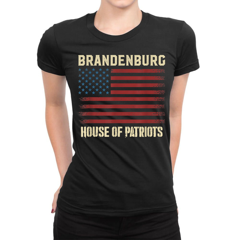 Brandenburg Last Name Surname American Flag Family T Shirt Ladies Fitted T-Shirt by weltzjharrasw | Artistshot