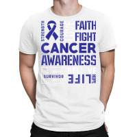 Colon Cancer Strength, Courage And Faith T Shirt T-shirt | Artistshot