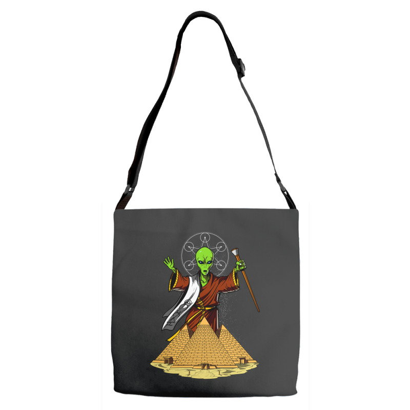 Hippie Alien Egyptian Pyramids 362 Adjustable Strap Totes | Artistshot